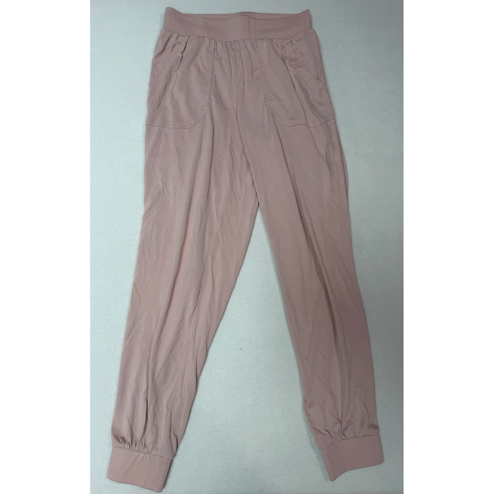 G by Giuliana Women XXS Pink Modal Blend Crochet Lace Trim Jogger Pants